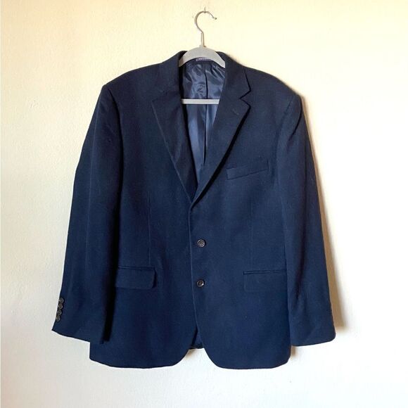 NWOT Stafford Camel Hair Blue Blazer Size 44R - Picture 4 of 10